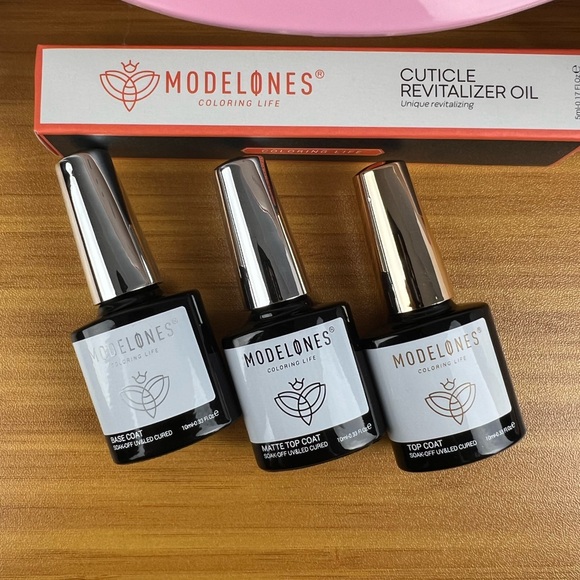 Gel Nail Polish Gift Set with Cuticle Oil, Base, Matte, and Shiny Top Coat - Picture 8 of 10